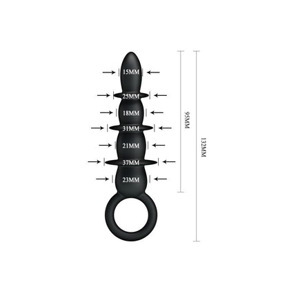 Plug Anal 3 Zonas Negro. 4 Bolas que van creciendo
