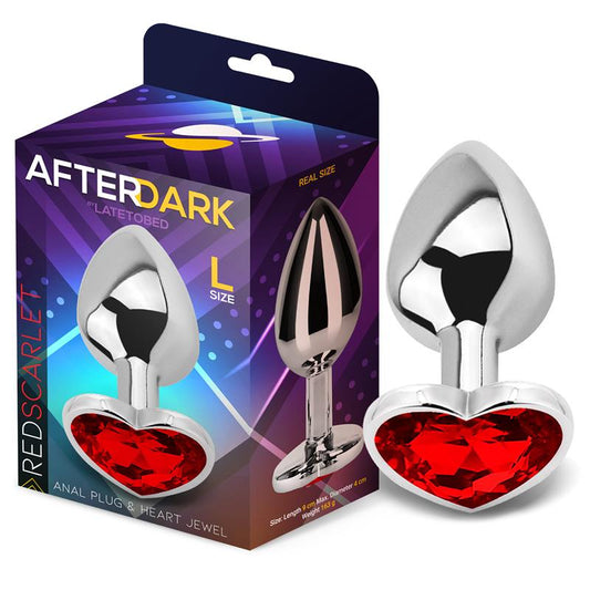 Plug Anal Joya en forma de Corazón Rojo Rubí Talla L