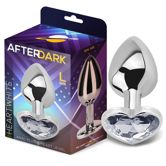 Plug Anal Joya en forma de Corazón Blanco Talla L