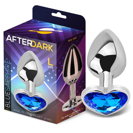 Plug Anal Joya en forma de Corazón Azul Zafiro Talla L