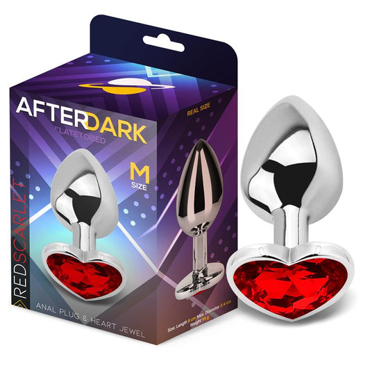 Plug Anal Joya en forma de Corazón Rojo Rubí Talla M