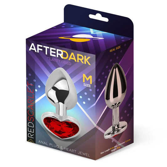 Plug Anal Joya en forma de Corazón Rojo Rubí Talla M
