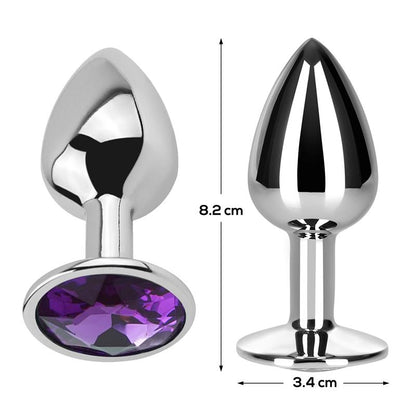 Plug Anal Joya Púrpura Amatista Talla M 8.2 cm x 3.4 cm