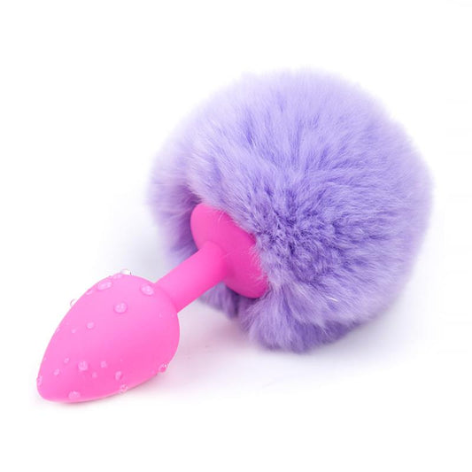 Plug Anal con Pompón Lila Claro Talla S