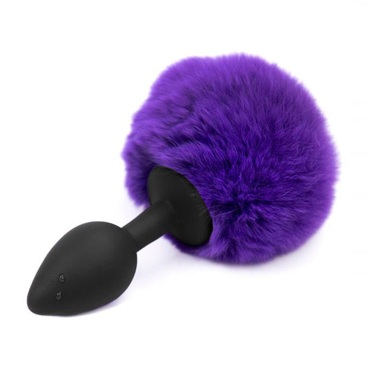 Plug Anal con Pompón Morado Talla S