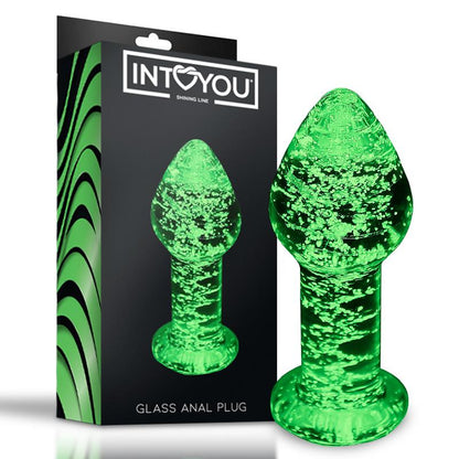 Plug anal de cristal que brilla en la oscuridad