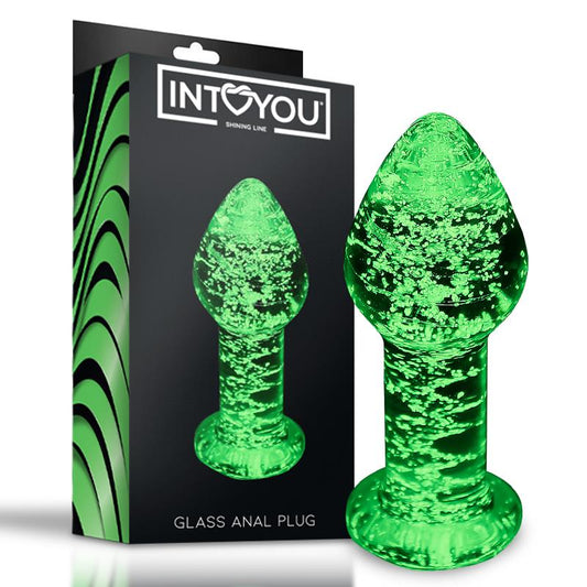 Plug anal de cristal que brilla en la oscuridad