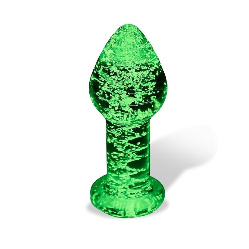Plug anal de cristal que brilla en la oscuridad