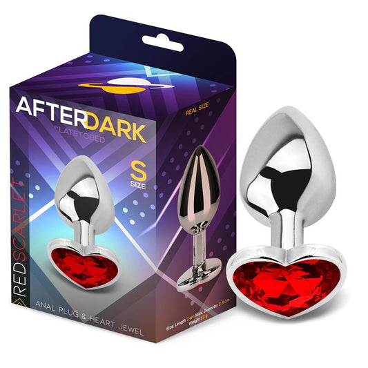 Plug Anal Joya en forma de Corazón Rojo Rubí Talla S