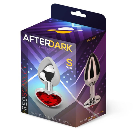 Plug Anal Joya en forma de Corazón Rojo Rubí Talla S