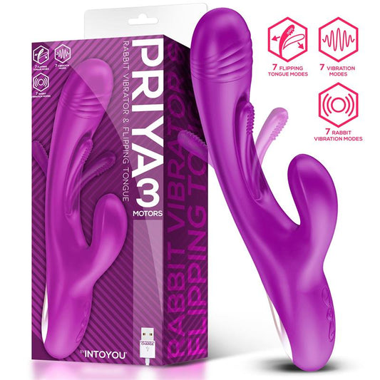Vibrador rotador con lengua giratoria. 3 Motores. Triple Función