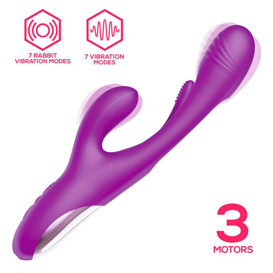 Vibrador rotador con lengua giratoria. 3 Motores. Triple Función