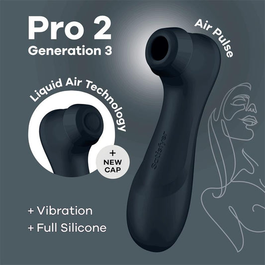 Succionador de Clitoris Pro 2 Gen 3 Liquid Air Negro