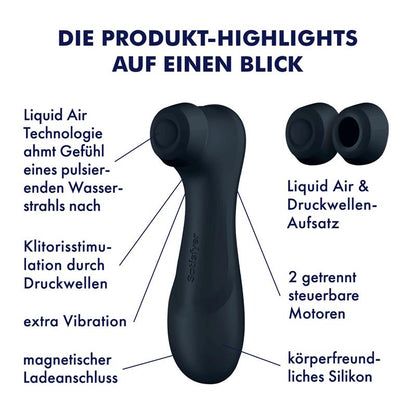 Succionador de Clitoris Pro 2 Gen 3 Liquid Air Negro
