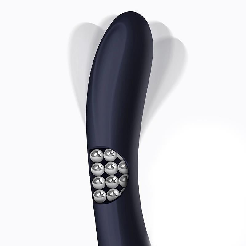 Vibrador con Lenguas Estimuladoras y Bolas Internas 360º Azul