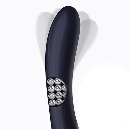 Vibrador con Lenguas Estimuladoras y Bolas Internas 360º Azul