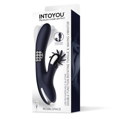 Vibrador con Lenguas Estimuladoras y Bolas Internas 360º Azul