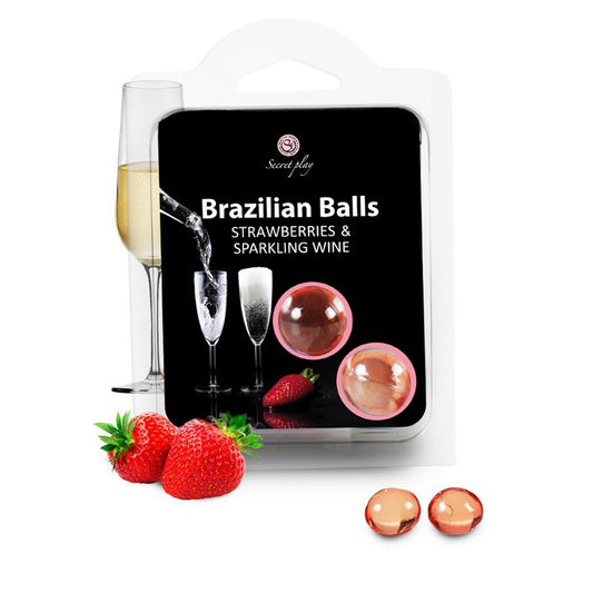 Set de 2 Bolas brasileñas fresa y champagne