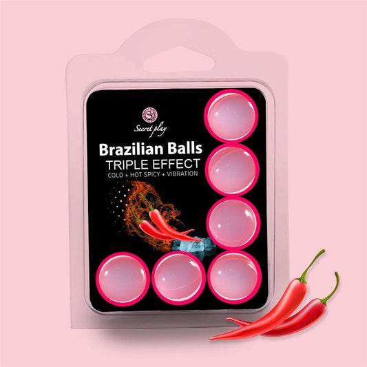 Set de 6 Bolas Brasileñas Triple Efecto Calor, Frío y Vibración