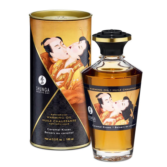 Aceite masaje efecto calor aroma caramelo