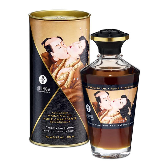 Aceite de masaje efecto calor aroma a creamy latte
