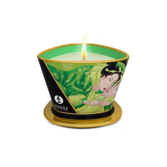 Vela de masaje verde exótica con Aroma a Rosa