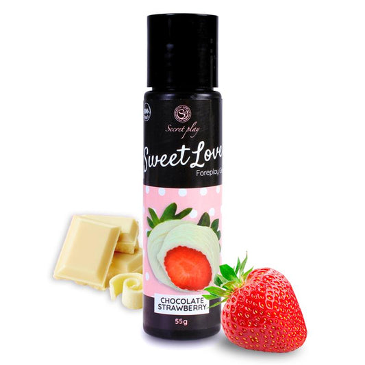 Lubricante 100% comestible 60 ml Sabor Fresa y Chocolate Blanco