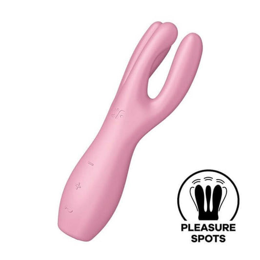 Vibrador 2 Potentes Motores y 12 funciones. Threesome 3 Rosa