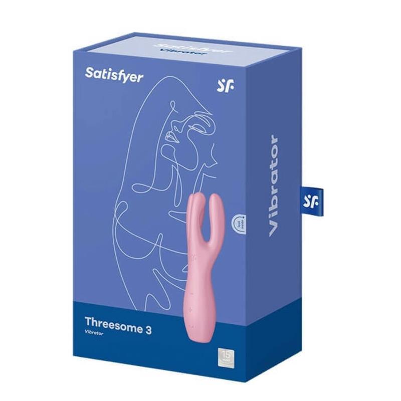Vibrador 2 Potentes Motores y 12 funciones. Threesome 3 Rosa