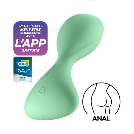 Plug Anal Vibrador con Vibración y APP. Verde Claro