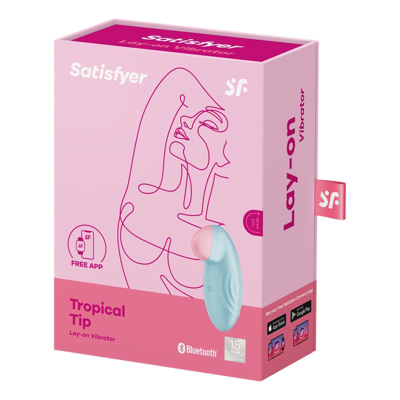 Vibrador con punta bulbosa para clítoris, APP Satisfyer Azul
