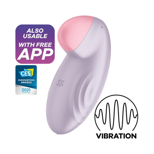 Vibrador con punta bulbosa para clítoris, APP Satisfyer Lila