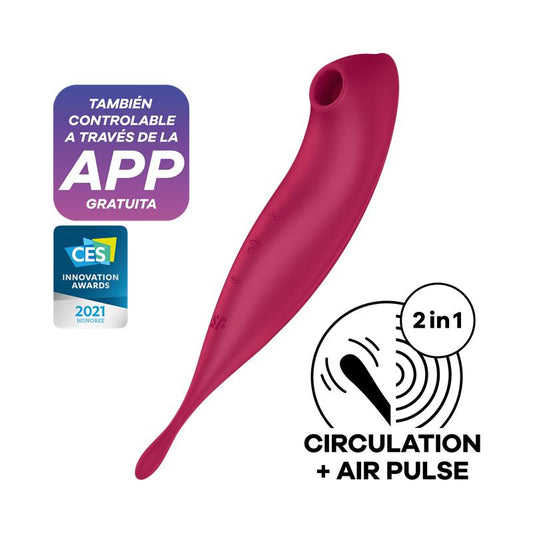 Masajeador de Clítoris Vibrador Twirling Pro APP Rojo Oscuro