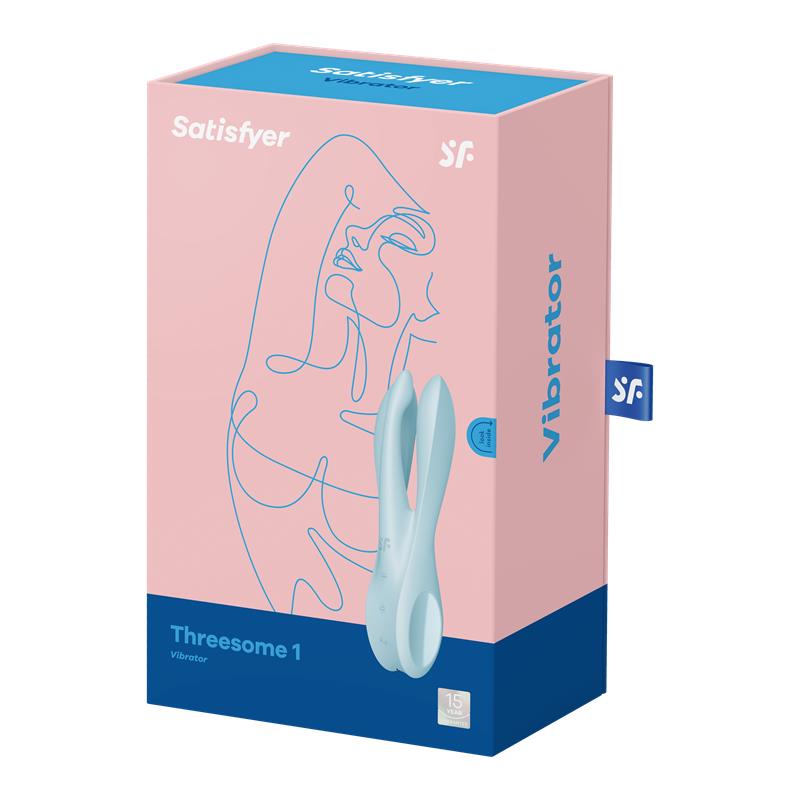 Vibrador de Tres Brazos. Azul. Threesome 1